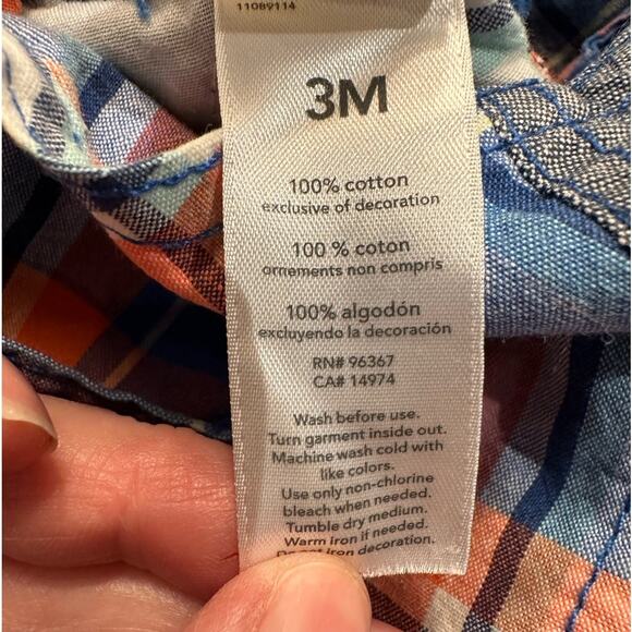 OshKosh B'Gosh Infant Size 3 Months Plaid Overalls - Picture 4 of 5